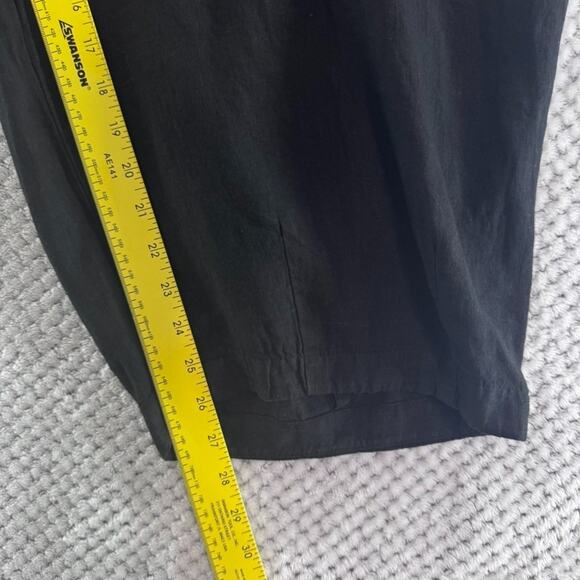 Bryn Walker Pants Womens 1X Black Linen Wide Leg Tapper Lagenlook Boho - Picture 12 of 16